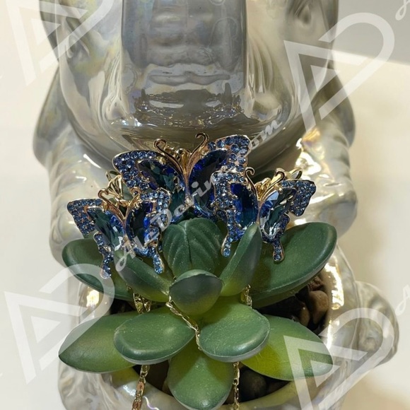 Blue Butterfly Set (gold plated) - Picture 5 of 8